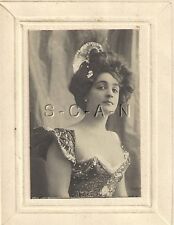 Original 1906-17 French RPPC- Actress- Cabaret Costume- Low Cut Dress- PM 1910 picture
