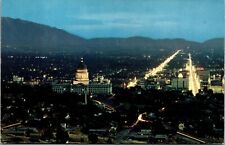 Vtg Salt Lake City Utah UT Aerial View of City State Capitol 1950s Postcard picture