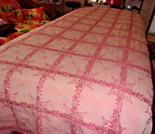 Vtg Bedspread Coverlet Dolly Madison Honeysuckle Brocade Pinks Lt Weight Twin picture