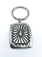 Sterling Silver Key Chain Holder Heavy Gauge Native American Navajo L. Maloney picture