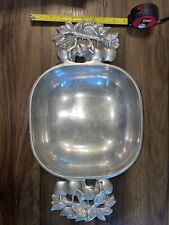 Vintage Pewter Wilton Style Serving Bowl With Apple Design picture