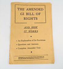 1945 The Amended Servicemens GI Bill of Rights Booklet WWII How it Works picture