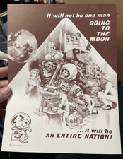 Vintage NASA Snoopy Apollo Space Poster Excellent Condition Small 10.5