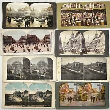 LOT: 8 STEREOVIEW CARDS c.1900 St Petersburg Amsterdam Copenhagen Paris London picture