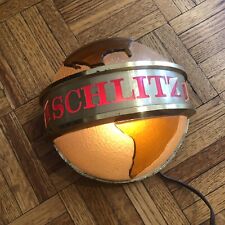 Vintage SCHLITZ BEER 7” Gold Globe Lighted Sign - VGC picture