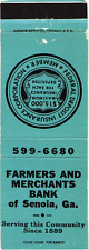 Senoia Georgia Farmers and Merchants Bank Since 1889 Vintage Matchbook Cover picture