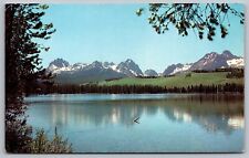 Little Redfish Lake Idaho Stanley ID Snowcapped Mountains Reflections Postcard picture