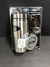 HTF Ford tumbler, keychain & coaster travel set Ford NEW SEALED  picture