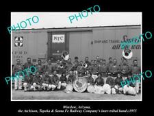 OLD LARGE HISTORIC PHOTO OF WINSLOW ARIZONA SANTA FE RAILROAD INDIAN BAND c1955 picture