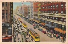 Los Angeles CA Broadway South from Fifth Street c.1930's Postcard A519 picture