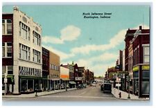 c1930's North Jefferson Street Cars Huntington Indiana IN Vintage Postcard picture