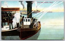 Postcard Fire Boat, Seattle WA B117 picture