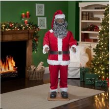 Life Size Animated African American Santa Claus 5.8 Ft Tall Brand New Fast Ship picture