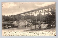 Conneaut OH-Ohio, High Level Bridge, c1906, Vintage Postcard picture