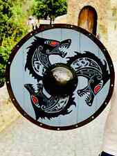 Viking Dragon Shield Vintage 24 Inch Wooden Round Shield gift item picture