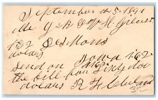 1891 J.B. & W. Gilcrest Atlantic Iowa IA Des Mointes IA Antique Postal Card picture
