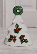 Vintage Christmas Lefton Japan Porcelain Bell Holly Berry picture