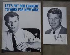 1964 ROBERT F KENNEDY FOR US SENATOR LETS PUT BOB TO WORK FOR NY CAMPAIGN FLYERS picture