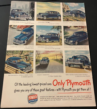 Blue 1948 Plymouth Special Sedan - Vintage Original Color Print Ad / Wall Art picture