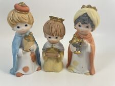 Vintage HOMCO Children Nativity Christmas Porcelain Set~ #5503~ 3 Pieces picture