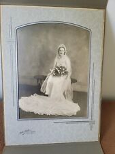 Vintage 1930s-1940s Wedding Photo Bride Period Hill's Studio Pittsburgh PA picture