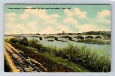 Peru IN-Indiana, Wayne Street Concrete Bridge, Antique, Vintage c1911 Postcard picture