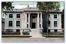 Clinton Iowa IA Postcard Public Library Building Exterior Scene c1910s Vintage picture