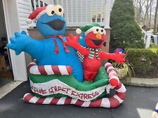Gemmy Sesame Street 6FT  ELMO & Cookie Monster Christmas Airblown Inflatable HTF picture