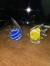 two glass Angel fish figurines picture