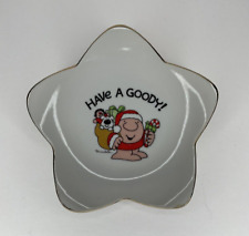 VTG Ziggy By Tom Wilson Christmas Holiday Trinket Dish HAVE A GOODY Santa Ziggy picture