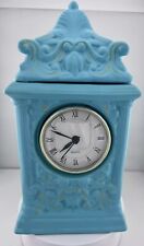 David's Cookies Alice Through The Looking Glass COOKIE JAR Blue Clock Tower 10” picture