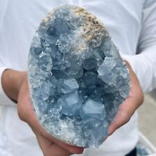 2.5LB Natural Beautiful Blue Celestite Crystal Geode Cave Mineral Specimen picture