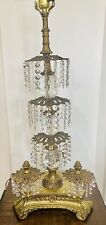 Vintage 1960's L&L WMC Hollywood Regency Loevsky Brass & Crystal Lamp Prism Rare picture
