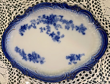 Royalcore Vintage Wheeling La Belle Flow Blue Fine China Platter 13