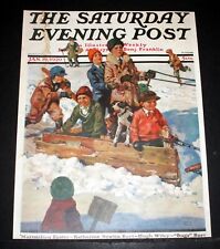 1929, JAN 19, OLD SATURDAY EVENING POST MAGAZINE (COVER ONLY) EUGENE IVERD ART picture