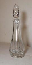 vintage hand blown made signed Daum swirled clear crystal decanter glass bottle picture