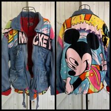 DAMAGED 90's Vintage Too Cute Disney Guetta Bros Mickey Mouse Denim Jacket Coat picture