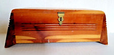 Vintage Handmade Painted Cedar Wood Trinket Jewelry Stash Box 10