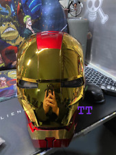 US AUTOKING Iron Man MK5 1:1 Helmet Wearable Voice-control Golden Mask Cosplay  picture