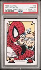 1989 COMIC IMAGES MARVEL TODD MCFARLANE PRICE OF FAME SPIDER-MAN #10, PSA 10 picture