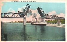 Portland, OR, Broadway Bridge, Drawbridge, White Border Vintage Postcard e2188 picture
