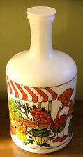 Vintage Egizia White MILK Glass JUICE Bottle W/ Lid VILLAGE FARMSTAND TEDDY BEAR picture