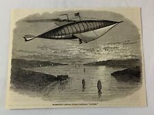 1883 magazine engraving~ MARRIOTT'S AERIAL STEAM CARRIAGE 'AVITOR' picture
