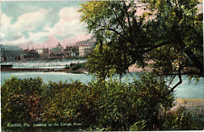 Looking up Lehigh River Easton PA Divided Postcard c1907-09 picture