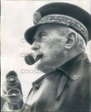 1942 Press Photo French Admiral Jean Darlan Smoking Pipe Profile WWII picture