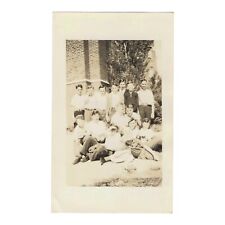 Vintage Snapshot Photo Group Shot Young Men 1940s Photograph picture