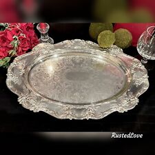 * Silver Plated Towle Tray Decorative Tea Serving Tray Baroque Silver Serving picture
