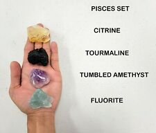 Crystals for Pisces Zodiac Sign, Citrine Black Tourmaline Amethyst Fluorite picture