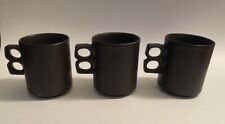Unique Retro Mugs Doverstone England Dark Brown Coffee Tea Cups Set Of 3 picture
