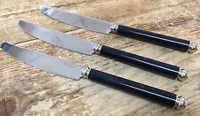 EME Italy Stainless Arcadia Black Plastic 84483 Italy 3 Dinner Knives 18/10 Inox picture